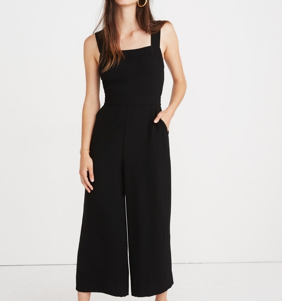 Madewell apron bow-back jumpsuit size 8
